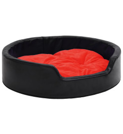 Lit pour chiens Noir et rouge 99x89x21 cm Peluche et similicuir