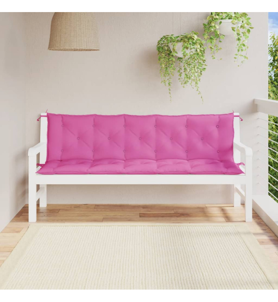 Coussins de banc de jardin 2 pcs rose tissu Oxford