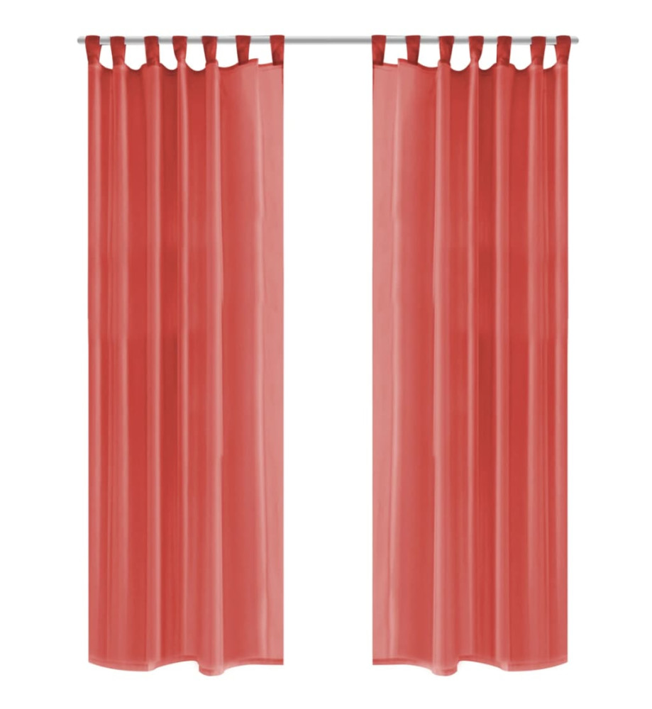 Rideau occultant 2 pcs Voile 140 x 245 cm Rouge