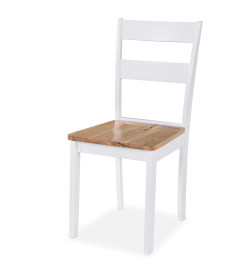 Chaises à manger lot de 6 blanc bois d'hévéa