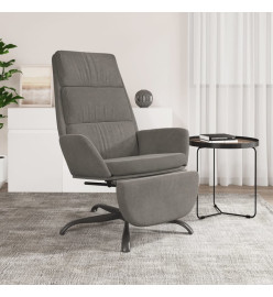 Chaise de relaxation avec repose-pied Gris clair Velours