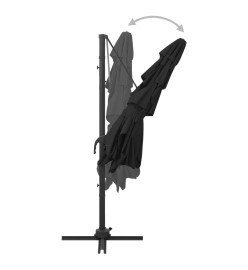 Parasol à 4 niveaux avec mât en aluminium Noir 250x250 cm