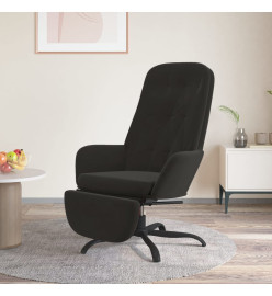 Chaise de relaxation avec repose-pied Noir Velours