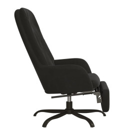 Chaise de relaxation avec repose-pied Noir Velours