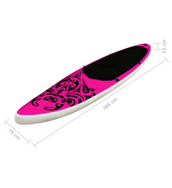 Ensemble de planche SUP gonflable 366x76x15 cm Rose