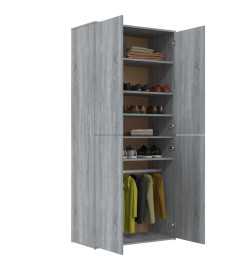 Armoire à chaussures Sonoma gris 80x39x178 cm Bois d'ingénierie