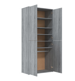 Armoire à chaussures Sonoma gris 80x39x178 cm Bois d'ingénierie