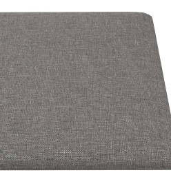 Panneaux muraux 12 pcs Gris clair 60x30 cm Tissu 2,16 m²