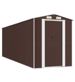 Abri de jardin Marron foncé 192x606x223 cm Acier galvanisé