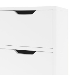 Buffet Blanc brillant 90x30x72 cm Aggloméré