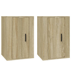 Meubles TV muraux 2 pcs Chêne sonoma 40x34,5x60 cm