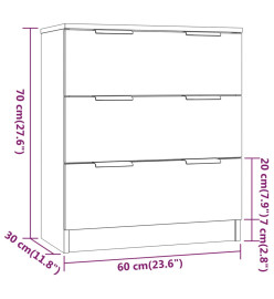 Buffets 3 pcs Chêne fumé Bois d'ingénierie