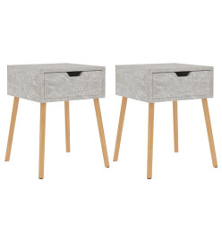 Tables de chevet 2 pcs Gris béton 40x40x56 cm Aggloméré