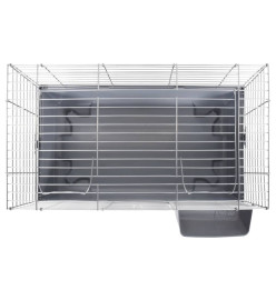 Cage pour petits animaux gris 100x53x46 cm PP et métal