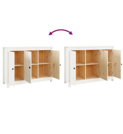 Buffet Blanc 100x35x74 cm Bois massif de pin