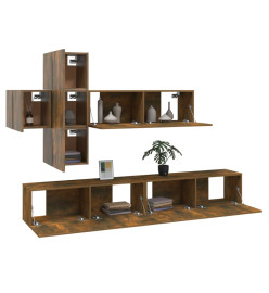 Ensemble de meubles TV 7 pcs Chêne fumé Bois d'ingénierie