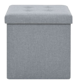 Tabouret de rangement pliable Gris clair Faux lin