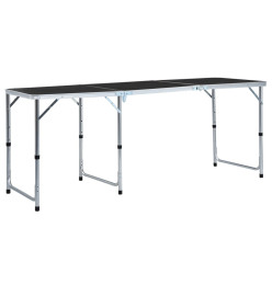 Table pliable de camping Gris Aluminium 180x60 cm