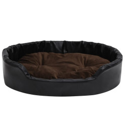 Lit pour chiens Noir et marron 90x79x20 cm Peluche et similicuir