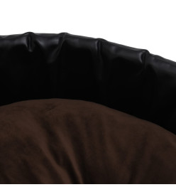 Lit pour chiens Noir et marron 90x79x20 cm Peluche et similicuir