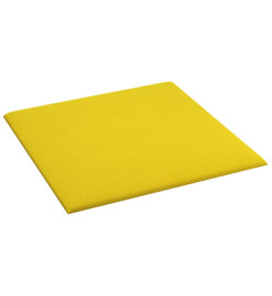 Panneaux muraux 12 pcs Jaune clair 30x30 cm Tissu 1,08 m²