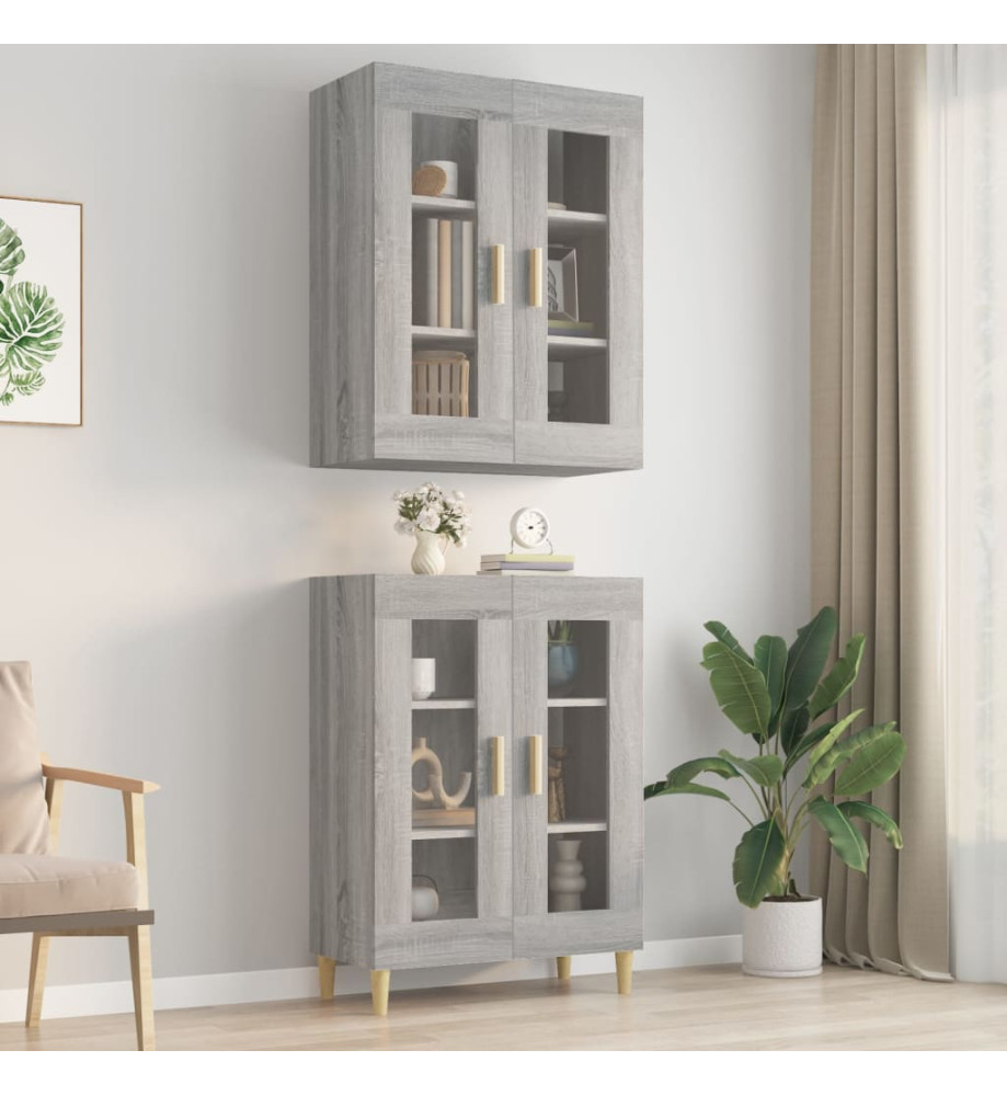 Armoire murale suspendue Sonoma gris 69,5x34x90 cm