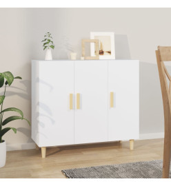 Buffet blanc 90x34x80 cm bois d'ingénierie