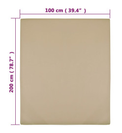 Draps-housses Jersey 2 pcs Taupe 100x200 cm Coton