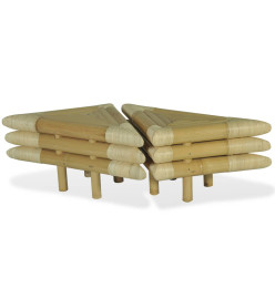 Table de chevet 2 pcs 60 x 60 x 40 cm Bambou naturel