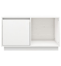 Meuble TV Blanc 74x35x44 cm Bois de pin massif