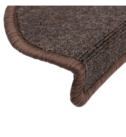 Tapis d'escalier 15 pcs Marron café 56 x 17 x 3 cm