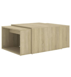 Tables basses gigognes 3 pcs Chêne Sonoma 60x60x38 cm Aggloméré