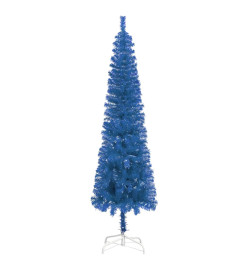 Sapin de Noël étroit Bleu 210 cm