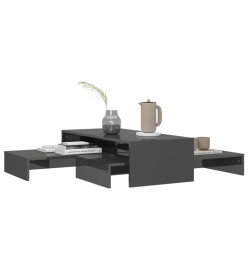 Ensemble de tables basses gigognes Gris brillant 100x100x26,5cm