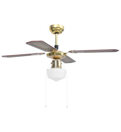 Ventilateur de plafond avec lampe 106 cm Marron