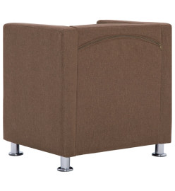 Fauteuil cube Marron Tissu