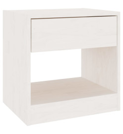 Table de chevet Blanc 40x31x40 cm Bois de pin massif