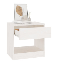 Table de chevet Blanc 40x31x40 cm Bois de pin massif