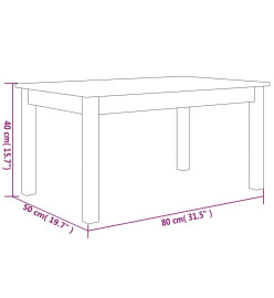 Table basse 80x50x40 cm Bois massif de pin