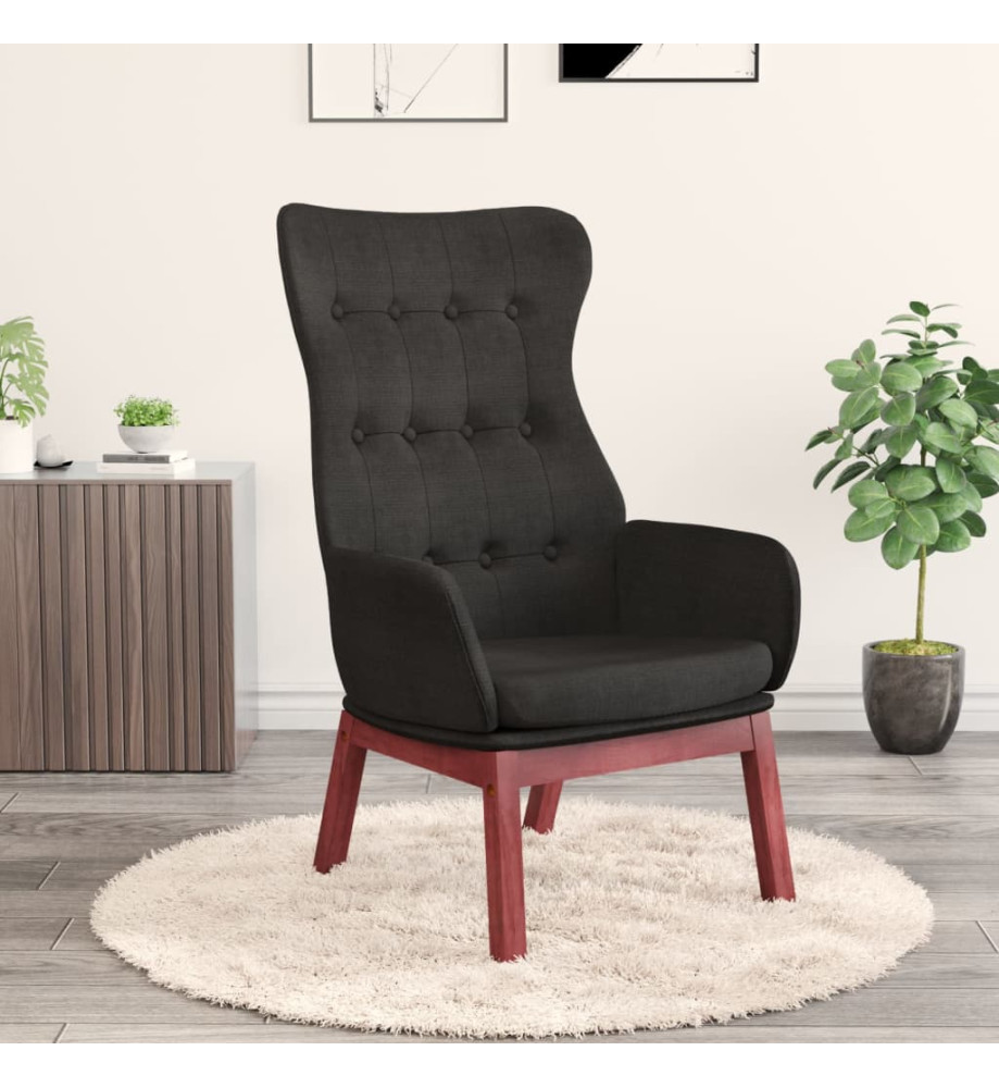 Chaise de relaxation Noir Tissu