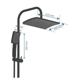 SCHÜTTE Ensemble de douche de tête MALLORCA noir mat