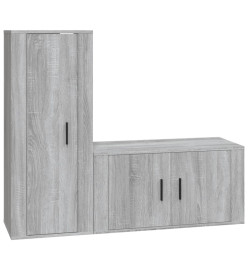 Ensemble de meubles TV 2 pcs Sonoma gris Bois d'ingénierie