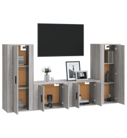 Ensemble de meubles TV 4 pcs Sonoma gris Bois d'ingénierie