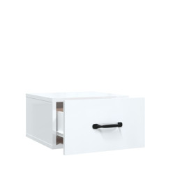 Tables de chevet murales 2 pcs Blanc brillant 35x35x20 cm