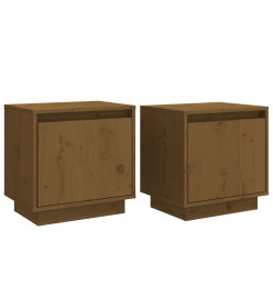 Tables de chevet 2pcs Marron miel 40x30x40cm Bois de pin solide