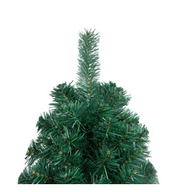 Sapin de Noël artificiel moitié avec support vert 120 cm PVC