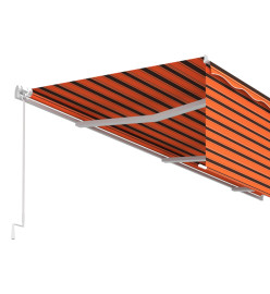 Auvent manuel rétractable avec store 6x3 m Orange et marron