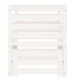 Composteur Blanc 63,5x63,5x77,5 cm Bois massif de pin