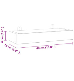 Étagères murales 2 pcs 40x15x6 cm bois de teck massif