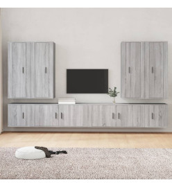 Ensemble de meubles TV 8 pcs Sonoma gris Bois d'ingénierie